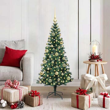 vidaXL Kunstmatig Voorverlicht Kerstboom Groen 120 cm PVC en, Verzenden, Nieuw