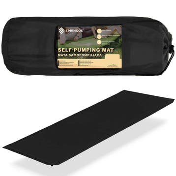 Slaapmat - Zelfopblazend - 180 cm - Inclusief Hoes - Zwart, Ophalen of Verzenden