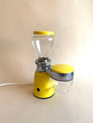 omre - Koffiemolen - quick mill - bedrukt glas - vintage en