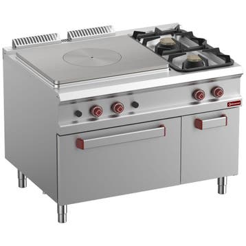Gasfornuis doorkookplaat, 2 branders, oven GN 2/1, neutrale, Verzenden, Nieuw in verpakking