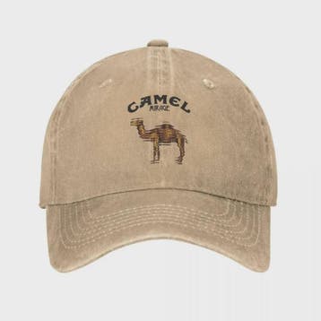 Vintage Trucker Cap met Camel Print - Verstelbaar en Washed