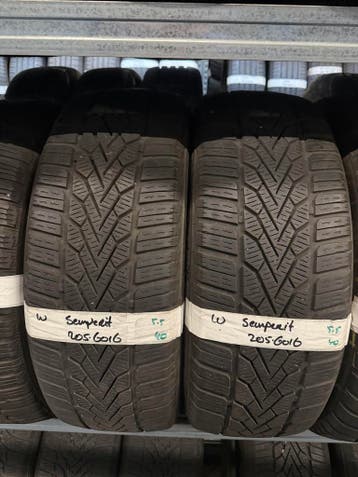 205-60-16 Semperit Winterbanden 5.5mm Incl Montage 205 60 16, Auto-onderdelen, Ophalen, Gebruikt, 16 inch, Band(en)