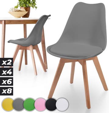Eetkamerstoelen - Kuipstoelen - Kunststof - Grijs - Set van, Huis en Inrichting, Stoelen, Verzenden, Nieuw