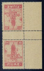 Fiume 1919 - Zicht 10 cent. papier A. Paar tête-bêche -, Gestempeld