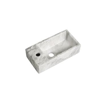 Fontein Mia 40.5x20x10.5cm marmerlook wit grijs links, Verzenden, Nieuw