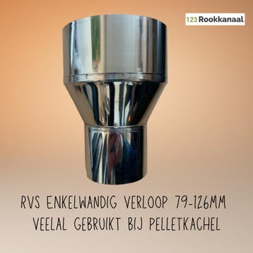 Verloop kachel RVS, stalen, geblauwde goedkoop, Ophalen of Verzenden, Nieuw, Hout, Vrijstaand