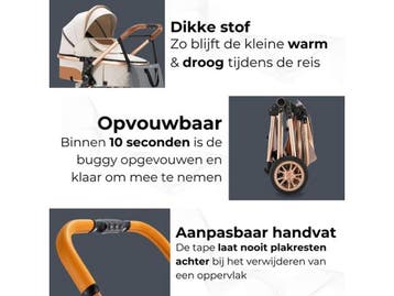 Lunola Nova - Kinderwagen 3-in-1 - Autostoel 0-20kg - Wit, Verzenden, Zo goed als nieuw