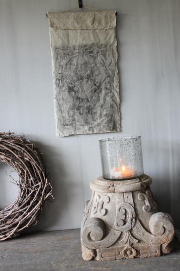 Shabby linnen wanddoek kelim Black 60 x 33 cm, Ophalen of Verzenden, Nieuw