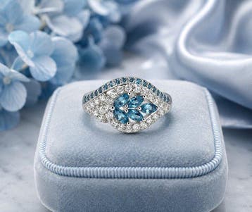 Zonder minimumprijs - Ring Verguld Topaas - Diamant -, Nieuw