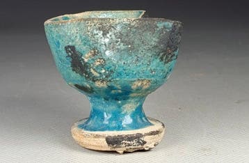 Seljoekidische olielamp - Terracotta met loodhoudend, Antiek en Kunst
