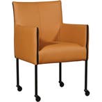 Set van 6 Leren eetkamerstoelen More - Toledo Sabbia, Huis en Inrichting, Stoelen, Ophalen of Verzenden, Nieuw, Leer