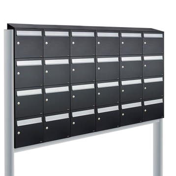 Brievenbusunit Flow set vrijstaand 6-breed, 4-hoog - zwart, Verzenden, Nieuw