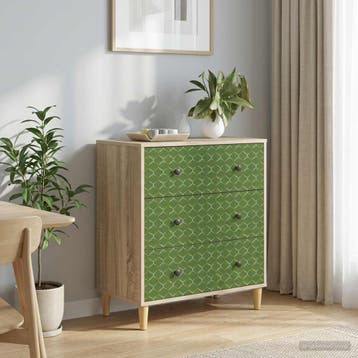vidaXL Ladekast GELEEN Groen geometrisch patroon 66 x 36,5 x, Verzenden, Nieuw