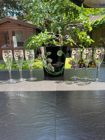 Perrier-Jouët - Champagne koeler (7) - Glas, Metaal - Belle