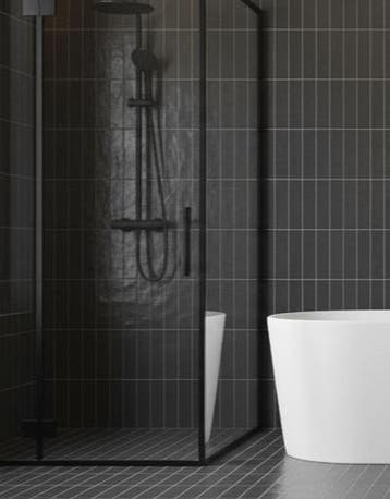 Vloertegel/Wandtegel Zwart 7x28cm (Muurtegels), Keramiek, Nieuw, 20 tot 40 cm, 10 m² of meer