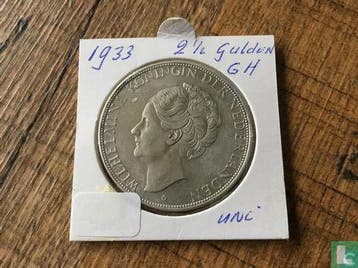 Nederland 2½ gulden 1933, Postzegels en Munten, Munten | Nederland, Verzenden, Overige waardes, Losse munt, Goud