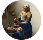 Behangcirkel Het Melkmeisje, Vermeer, Melkmeisje muursticker, Verzenden, Minder dan 10 m², Kunst, Vermeer, Melkmeisje