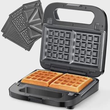 3-in-1 Wafelijzer, Grill & Tosti Apparaat met Verwisselbare, Verzenden, Nieuw
