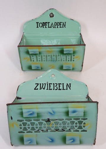 Schaal - IJzer, Emaille - Zwiebeln & Topflappen