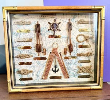 Wanddecoratie - Nautische knoopplaat