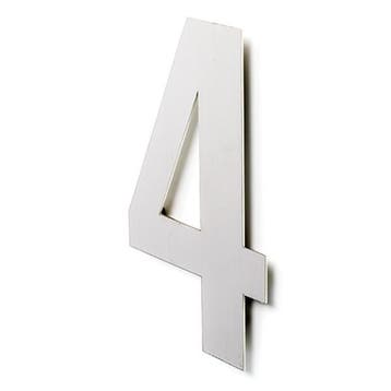 Deurbeslag | Huisnummer 4 | Intersteel | 30 cm, Verzenden, Nieuw