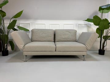 Brühl Moule Sofa Beige Grijs Slaapbank Designerbank, Tweepersoons, Ophalen of Verzenden, Zo goed als nieuw, Rechte bank