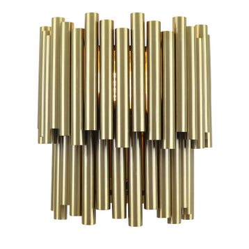 Moderne wandlamp messing, Joelle, met schakelaar, Ophalen of Verzenden, Nieuw, Metaal