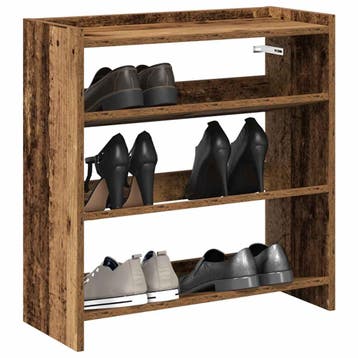 vidaXL Schoenenrek 60x25x62 cm bewerkt hout oud houtkleurig, Verzenden, Nieuw