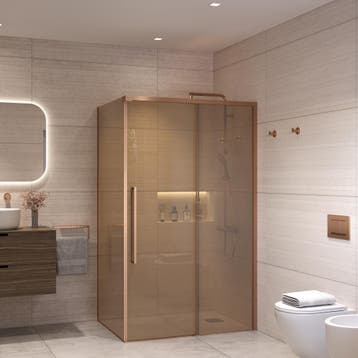 Douchecabine Sanivo Nova Soft Close Geborsteld Brons, Ophalen of Verzenden, Nieuw, Douche