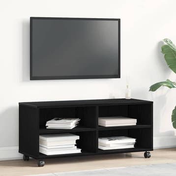 vidaXL TV-kast 90 x 35 x 40,5 cm Zwart Bewerkt hout, Huis en Inrichting, Kasten | Televisiemeubels, Minder dan 50 cm, Verzenden