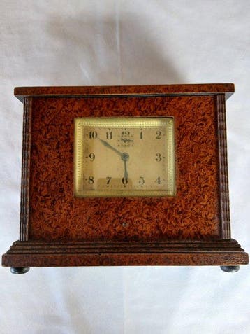 Mechanische spaarpotklok - Art Deco - Verguld messing,