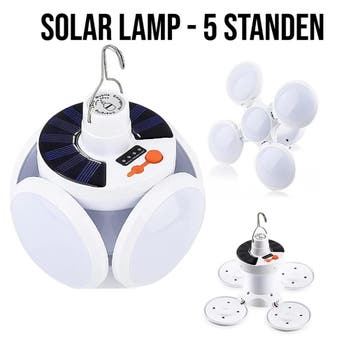 Solar Led Lamp 1600mAh - 5x Led Noodlamp - USB Oplaadbaar, Verzenden, Nieuw