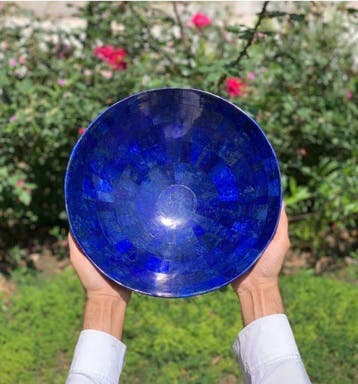 Lapis Lazuli Kom / Prachtige handgemaakte Lapis Lazuli Kom