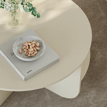 Salontafel Reykhon rond Ø80x41 cm havermout [en.casa], Verzenden, Nieuw