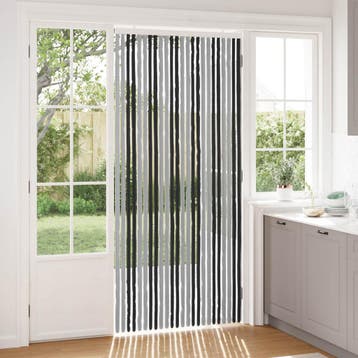 vidaXL Insecten Gordijn Chenille Grijs en zwart 100 x 220 cm, Verzenden, Nieuw, Grijs