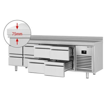 GGM Gastro | Koelwerkbank PREMIUM PLUS - 2452x600mm - met 8, Verzenden, Nieuw in verpakking, RVS Meubilair