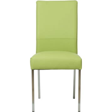 Set van 4 Leren eetkamerstoelen Real - Toledo Lime, Huis en Inrichting, Stoelen, Ophalen of Verzenden, Nieuw, Leer