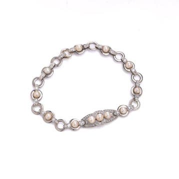 Armband Art Deco 18kt witgouden armband met diamanten en, Nieuw