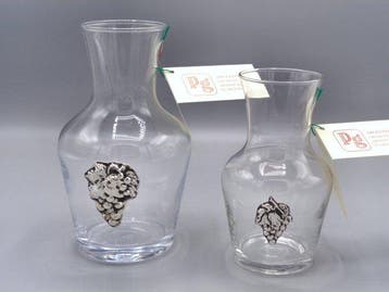 PG-MIANI Argenteria - Kruik (2) - .925 zilver, en glas