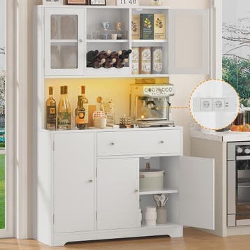 Witte Keukenkast Buffetkast met Werkblad en 2 Lades - Stijlv, Huis en Inrichting, Verzenden, Nieuw