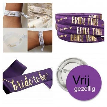 14-delige vrijgezellenfeest set Bride Tribe met rosé goud en, Overige kleuren, Verzenden, Sweet-One, Nieuw
