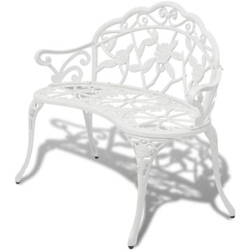 vidaXL Tuinbank 100 cm gietaluminium wit, Tuin en Terras, Verzenden, Nieuw, Metaal