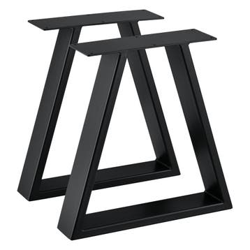 Stalen A /2 tafelpoot set van 2 meubelpoot 40x10x40 cm zwart, Verzenden, Nieuw