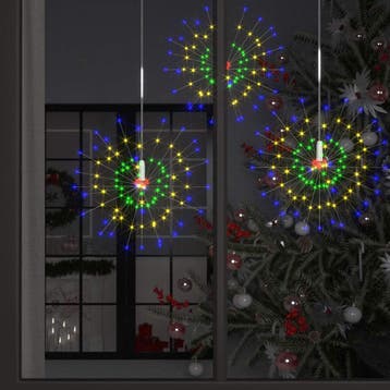 vidaXL 2 st Kerstverlichting vuurwerk 280 LEDs 20 cm, Diversen, Kerst, Verzenden, Nieuw