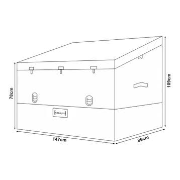 Tuin opbergbox Alanno 78/109x147x86 cm grijs en zwart 850L c, Verzenden, Nieuw