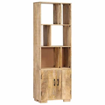 vidaXL Boekenkast 60x35x180 cm massief mangohout, Verzenden, Nieuw, 50 tot 100 cm, 150 tot 200 cm