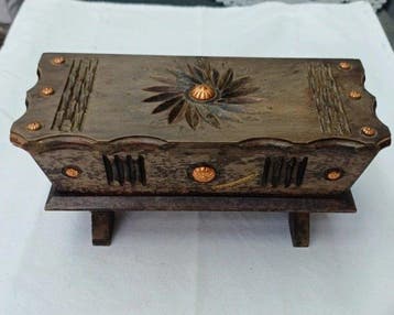 Vintage - Sieradendoos - Hout, Antiek en Kunst