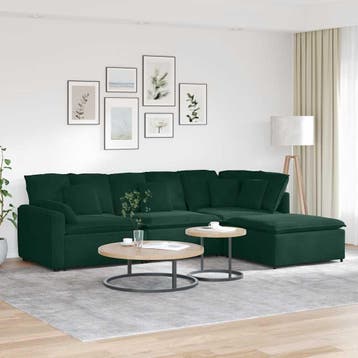 vidaXL Modulaire bank met voetenbank en kussens fluweel, Huis en Inrichting, Banken | Bankstellen, Verzenden, Nieuw, Stof