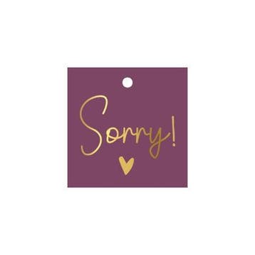 3x Cadeaulabel SORRY - excuses - naam kaartje - bloemenka..., Ophalen of Verzenden, Nieuw