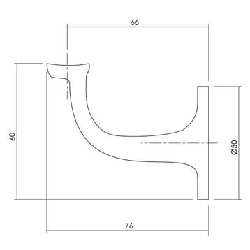 Intersteel Leuninghouder blind hol zadel - messing gelakt, Verzenden, Nieuw
